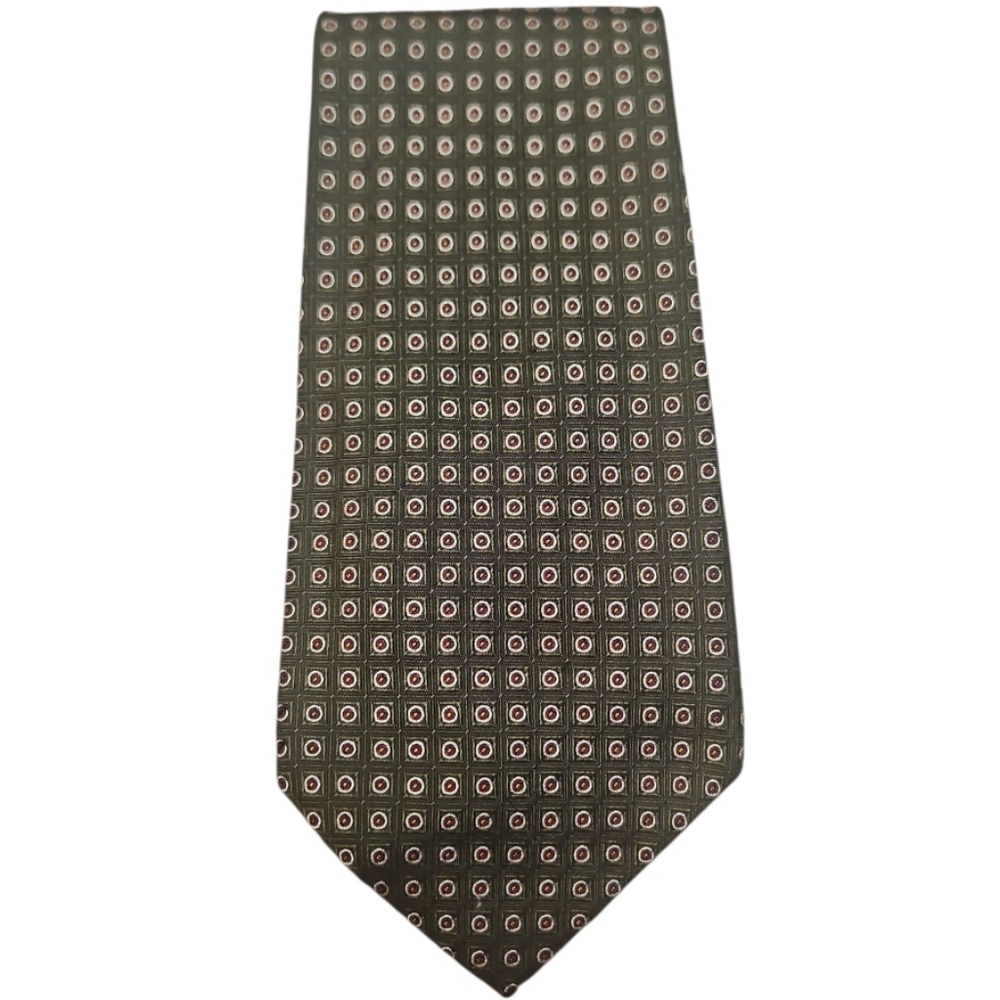 Ralph Lauren Polo Green and White Geometric Tie